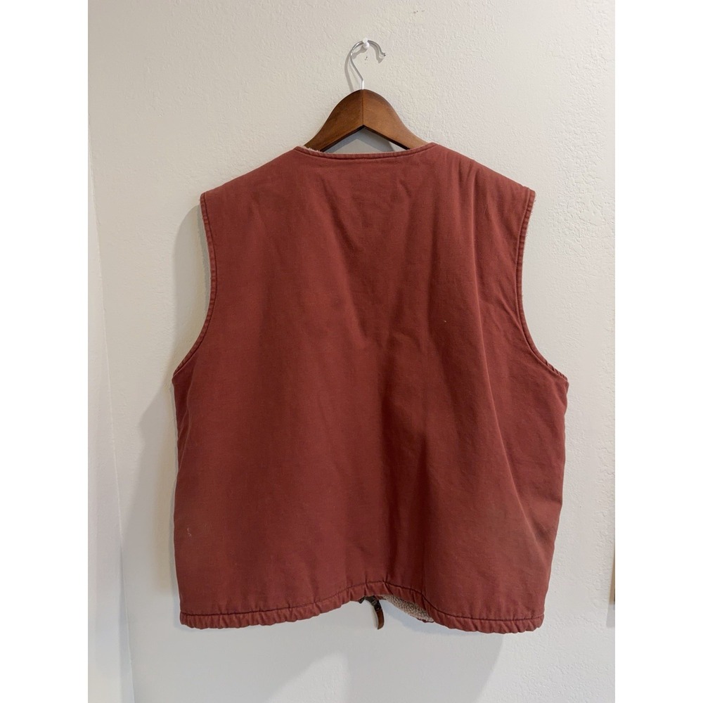Woolrich Vest Sherpa lined Canvas Rancher USA Mens L Shooter‎ Workwear - Picture 9 of 13